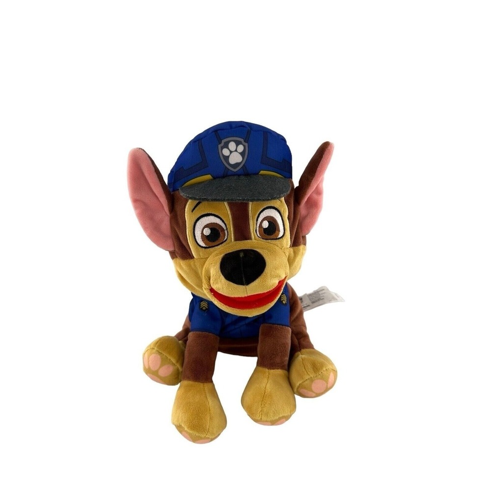 Paw Patrol Chase Plush Toy 10" Sitting Police Dog‎ Brown Blue Stuffed Animal